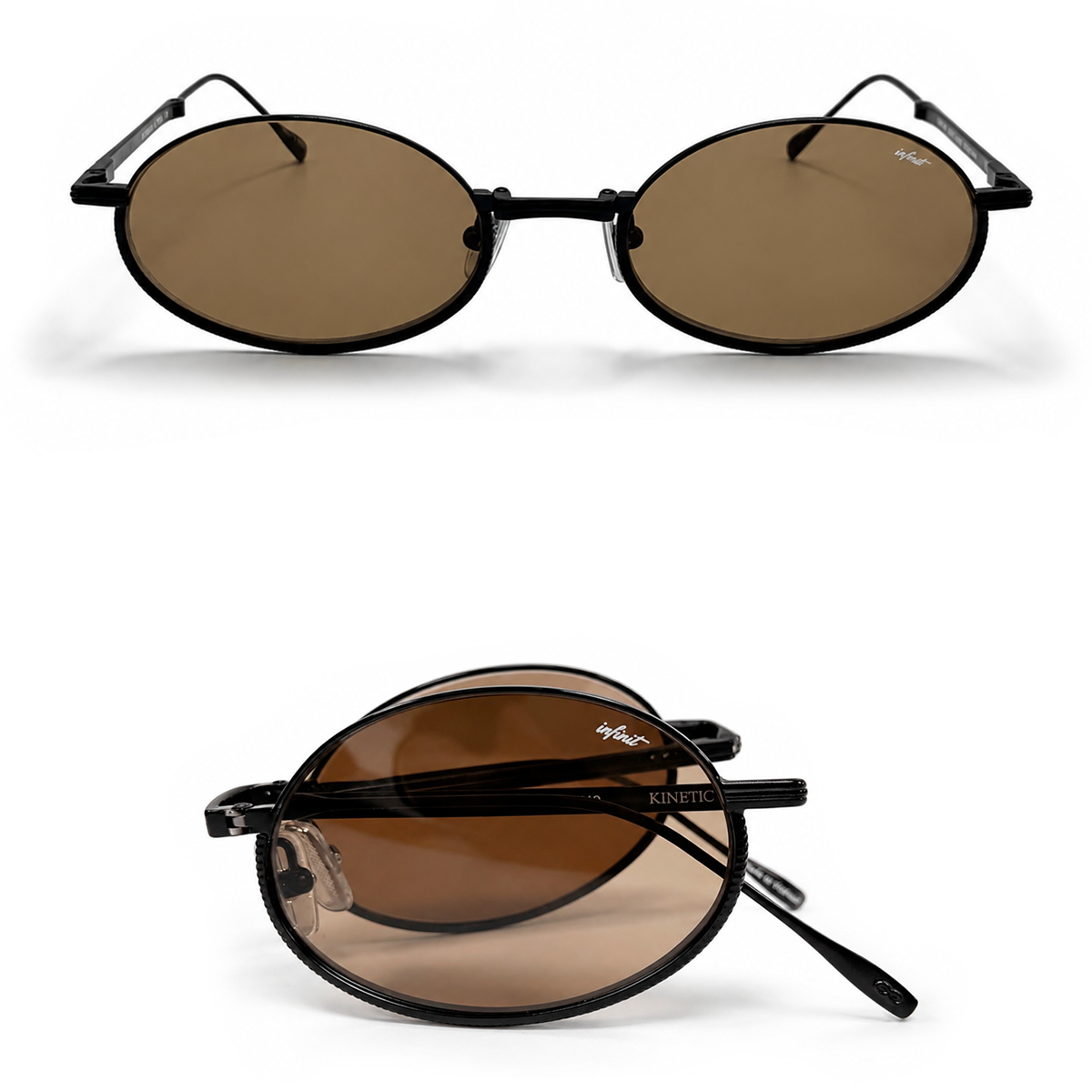 Kinetic Plegable Negro Lente Marron