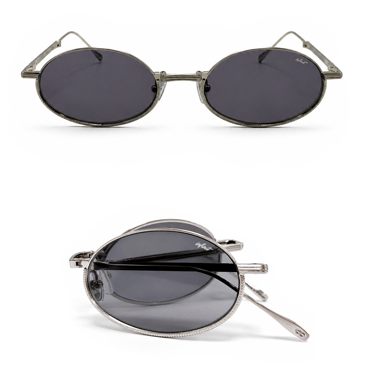 Kinetic Plegable Plateado Lente Gris