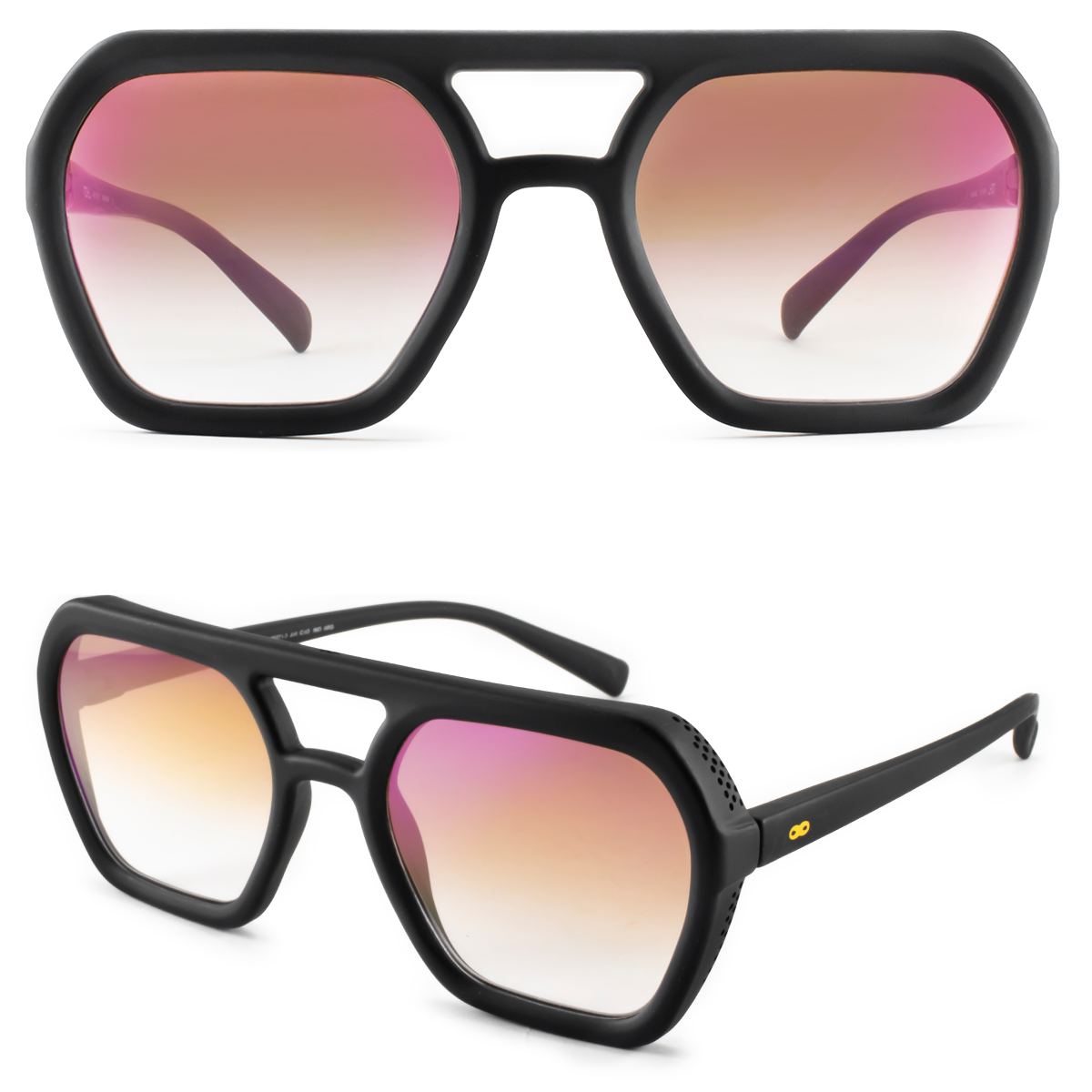 Lyon Negro Mate Lente Marron Suave Espejada Rosa Degrade