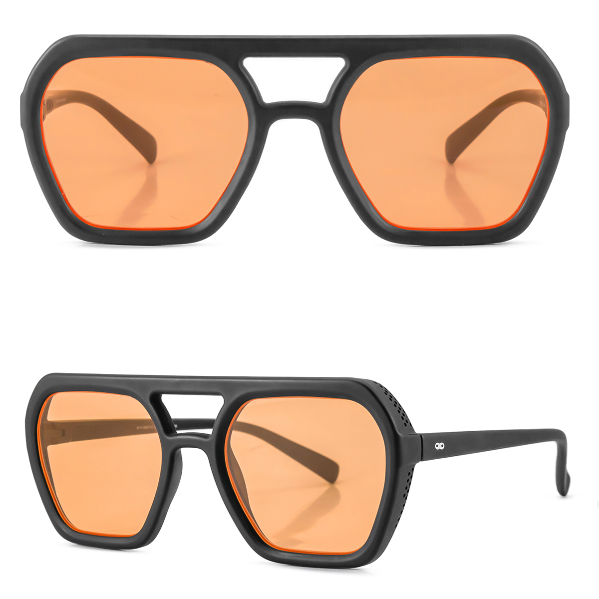 Lyon Negro Mate Lente Naranja