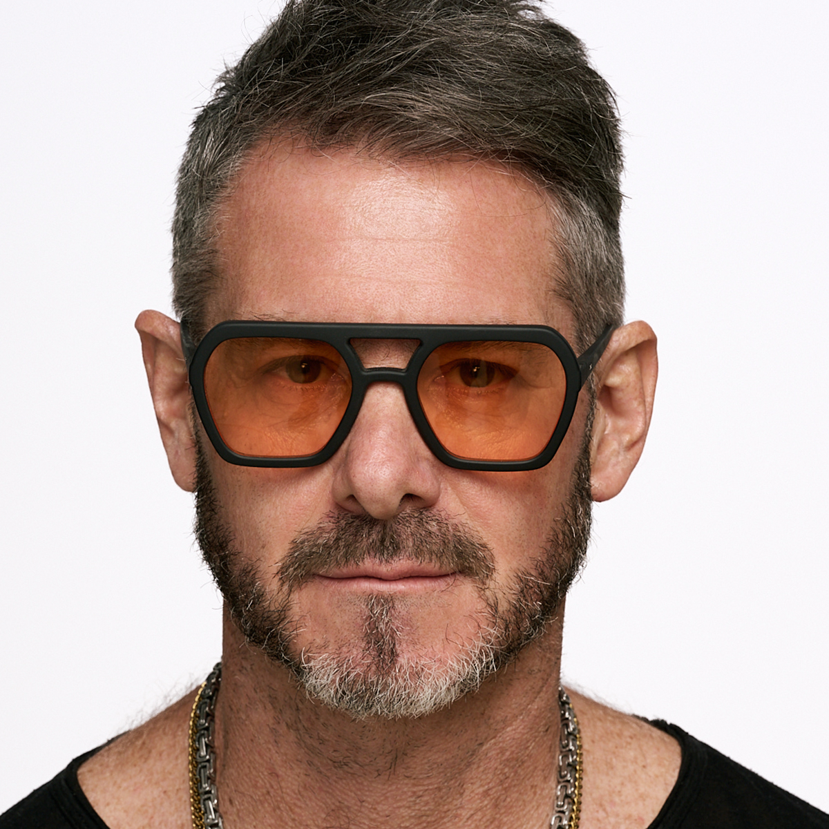 Lyon Negro Mate Lente Naranja