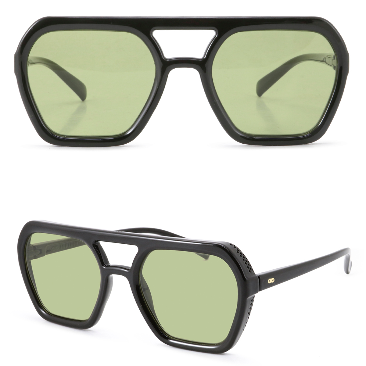 Lyon Negro Brillo Lente Verde