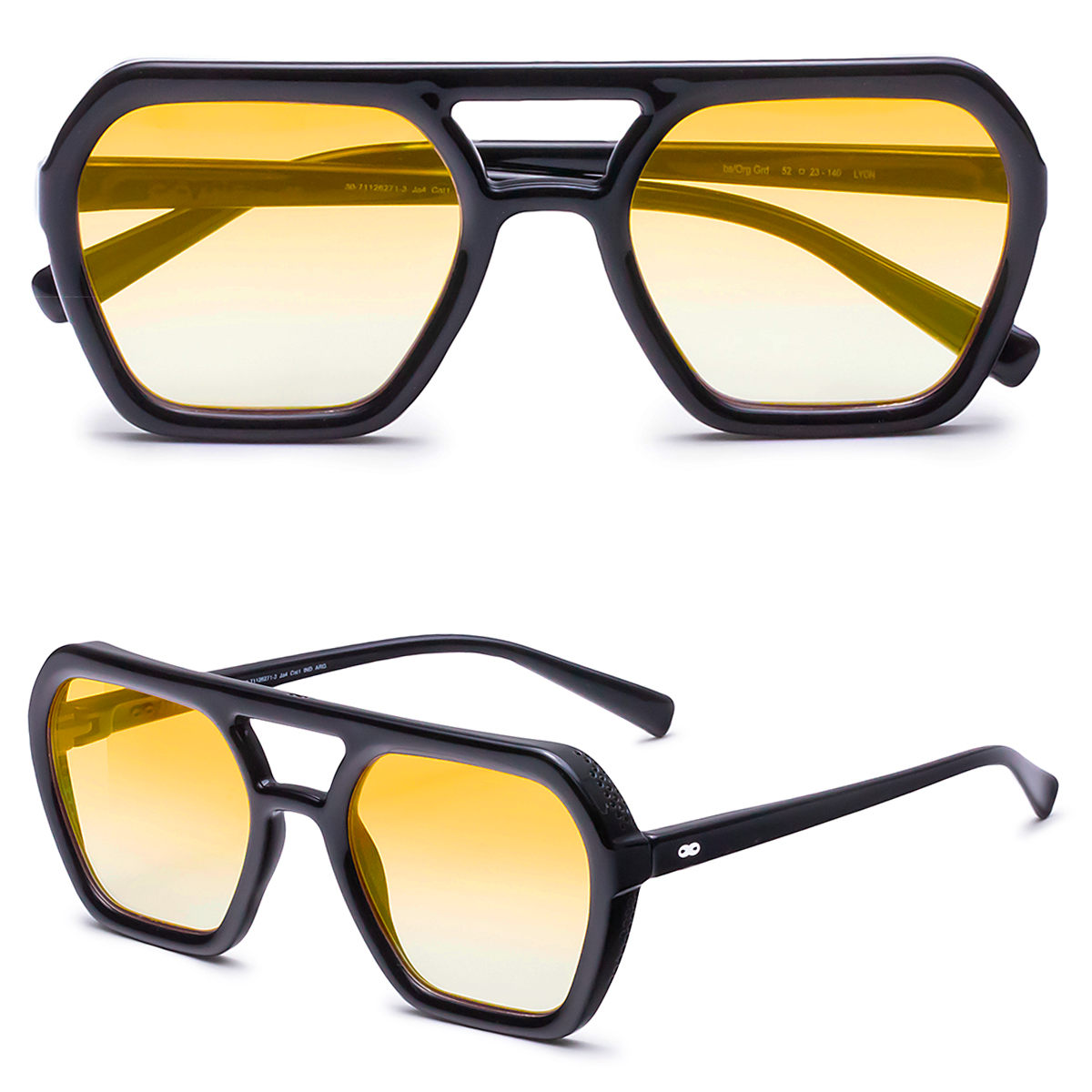 Lyon Negro Brillo Lente Naranja Degradé