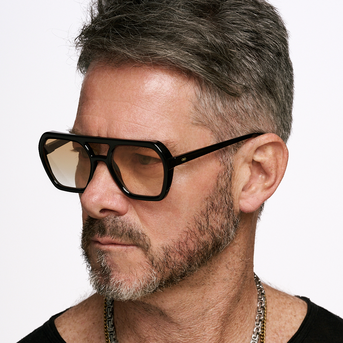 Lyon Negro Brillo Lente Naranja Degradé