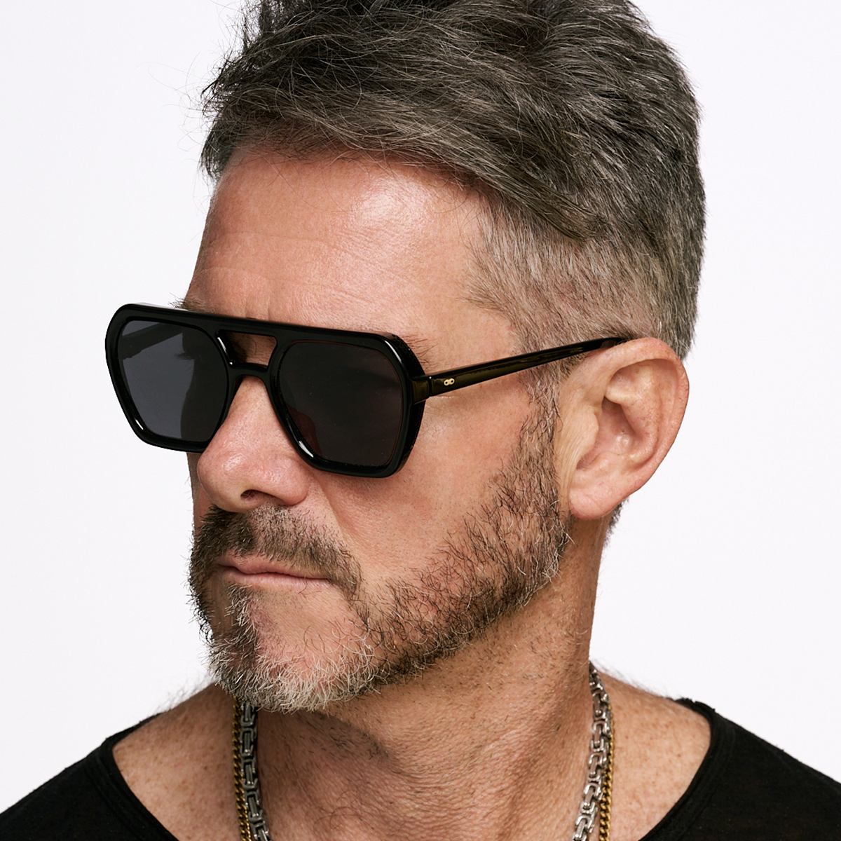 Lyon Negro Brillo Lente Gris Polarizado