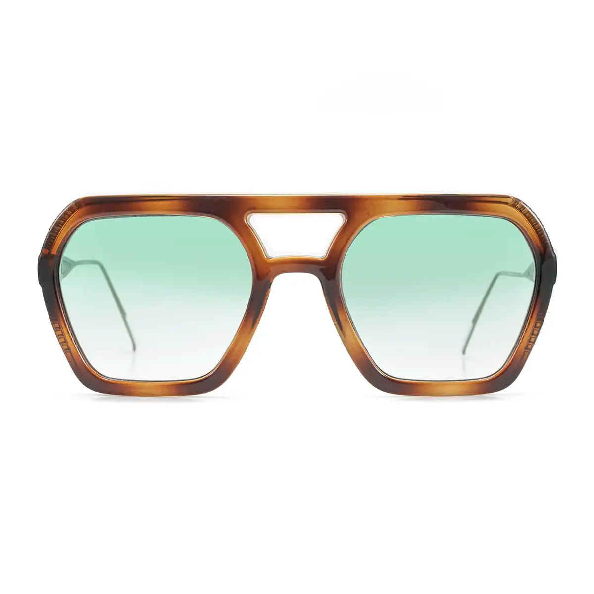 Anteojos De Sol Lyon Special Metal Edition Carey Lente Verde Degrade