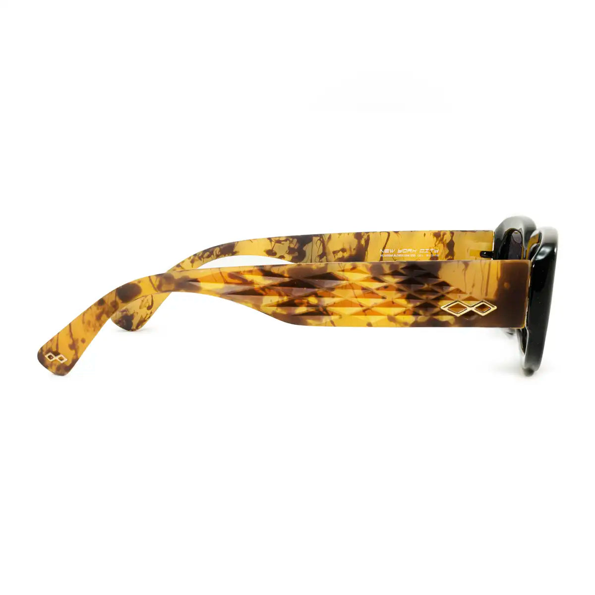 Anteojos De Sol New York 3D Negro Brillo Carey Lente Gris Degrade Edicion Limitada