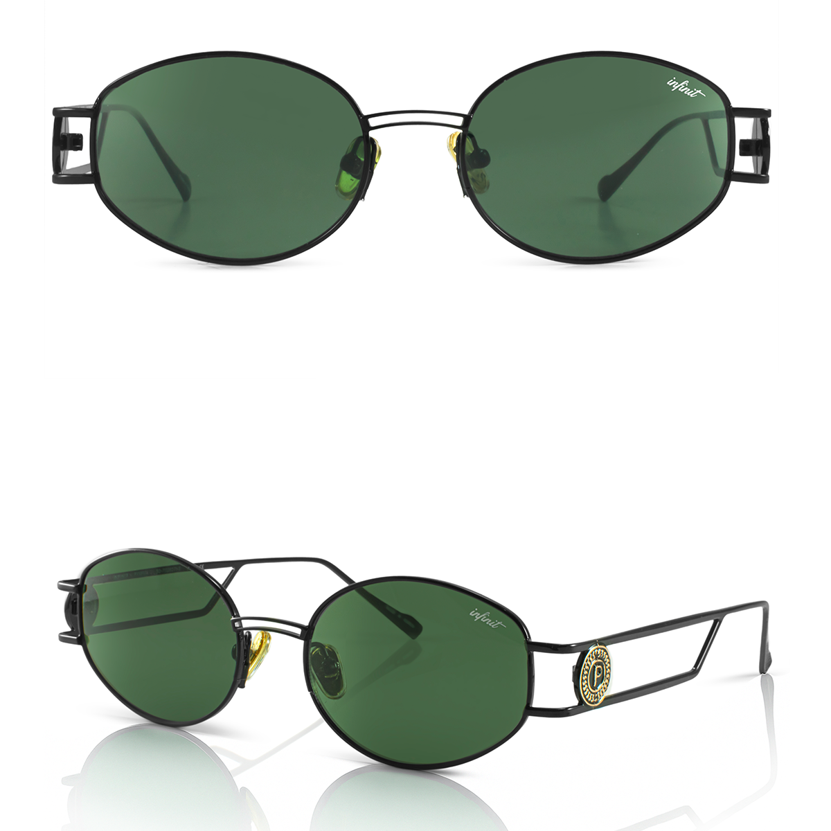 Modena Negro Brillo Lente Verde By Pampita