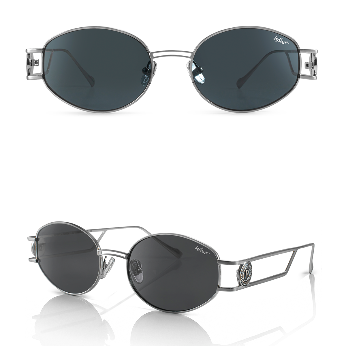 Modena Plateado Lente Gris By Pampita