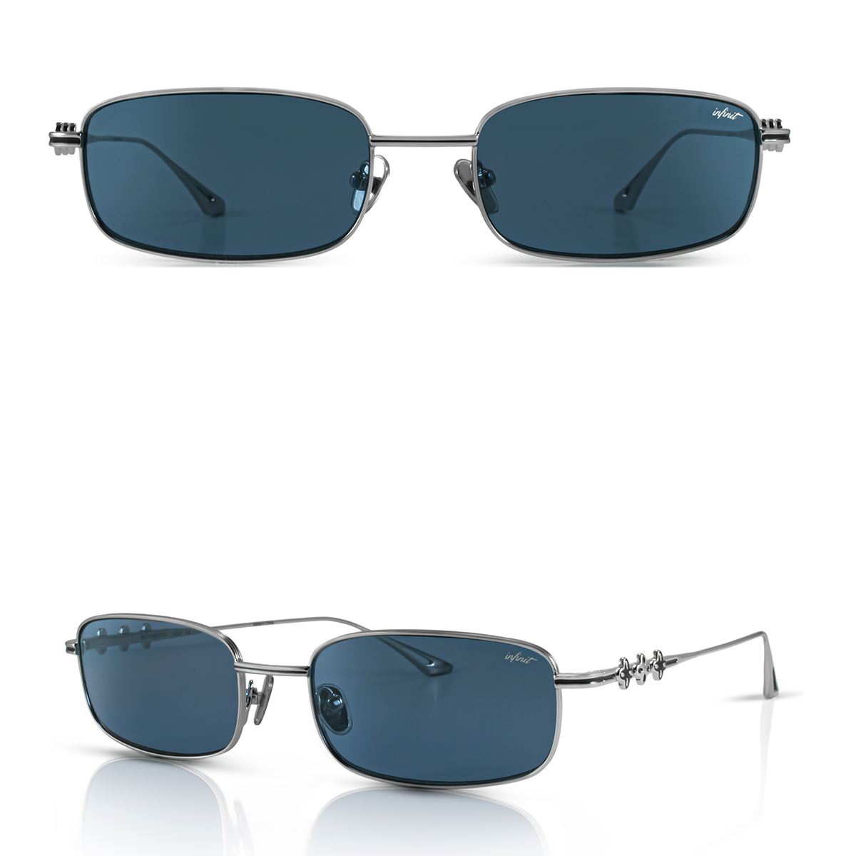 Mojave Plateado Lente Azul