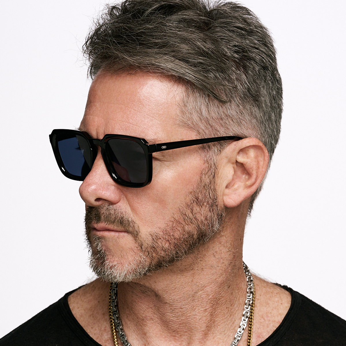 Monaco Negro Brillo Lente Azul