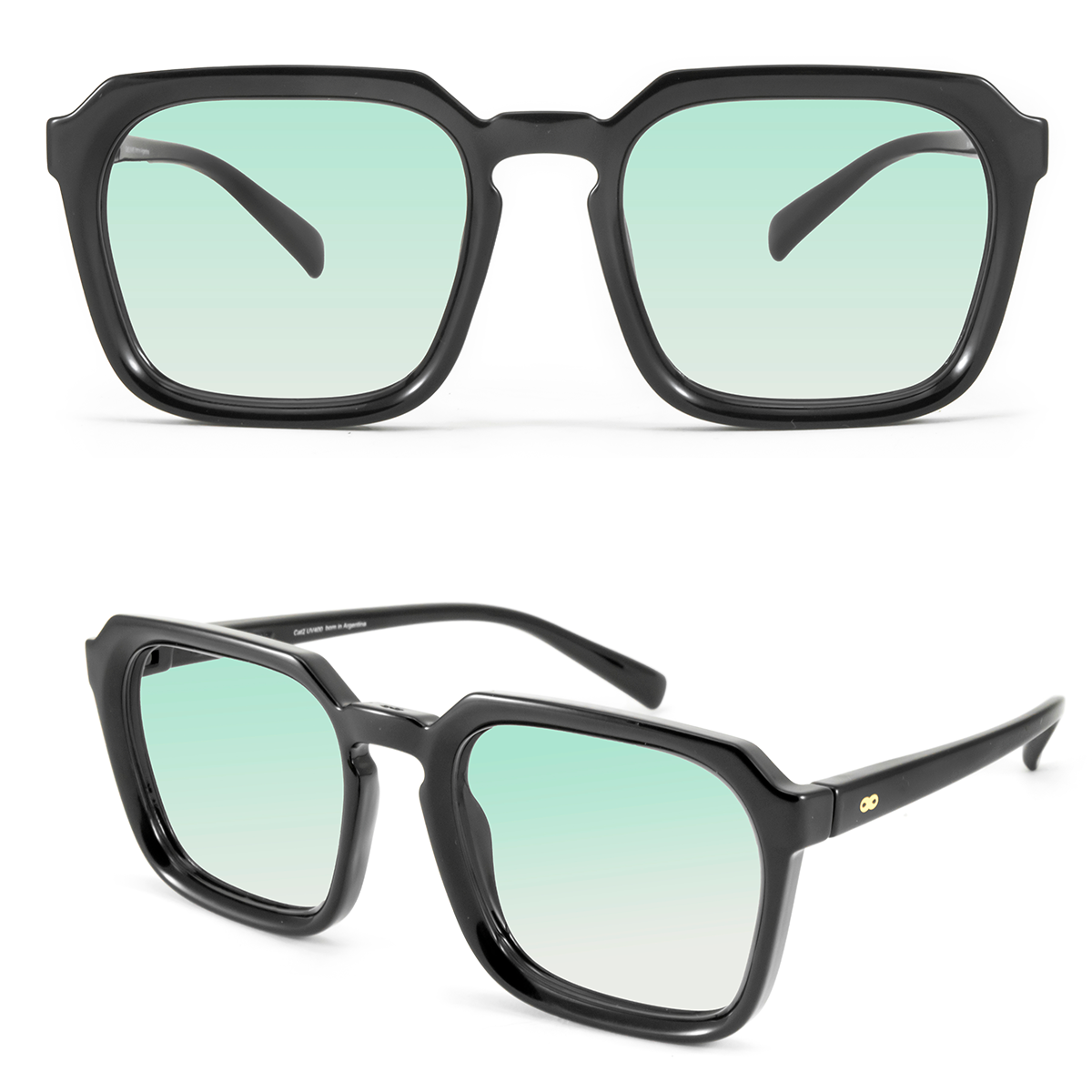 Monaco Negro Brillo Lente Verde Degrade