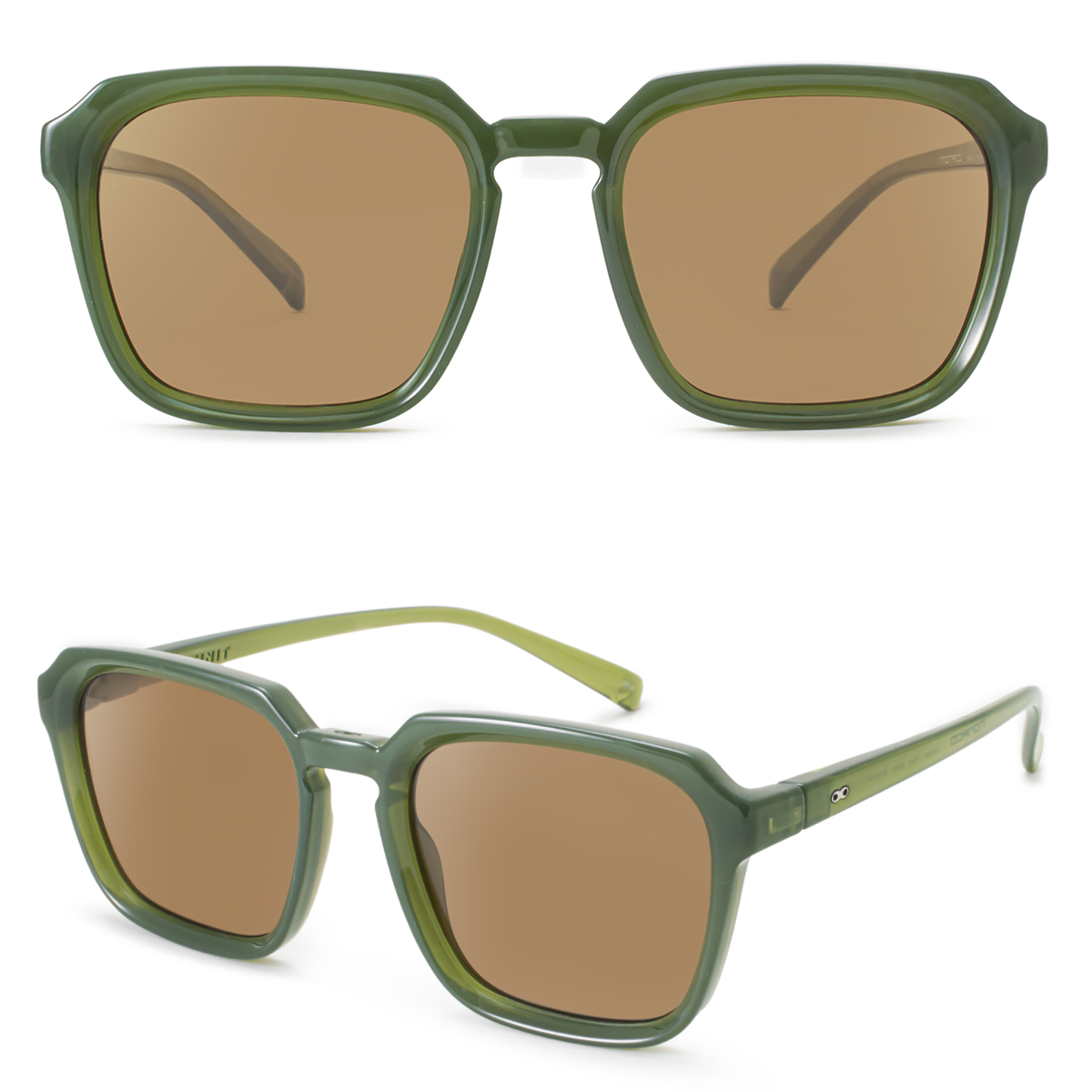 Monaco Translúcido Verde Lente Marrón