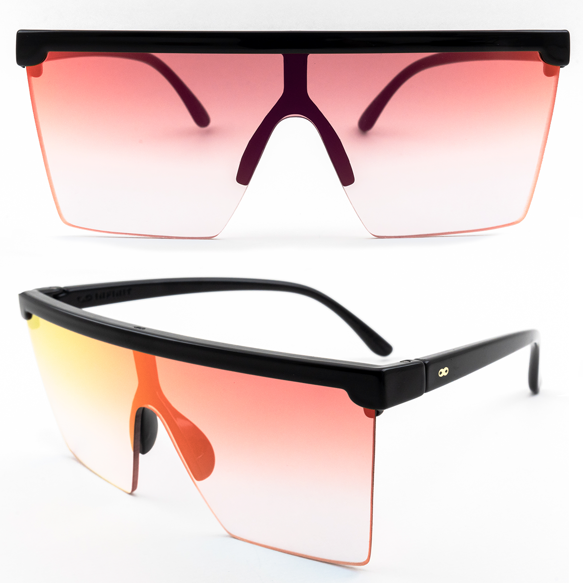 Moscow Negro Brillo Lente Suave Espejada Fresa Degradé