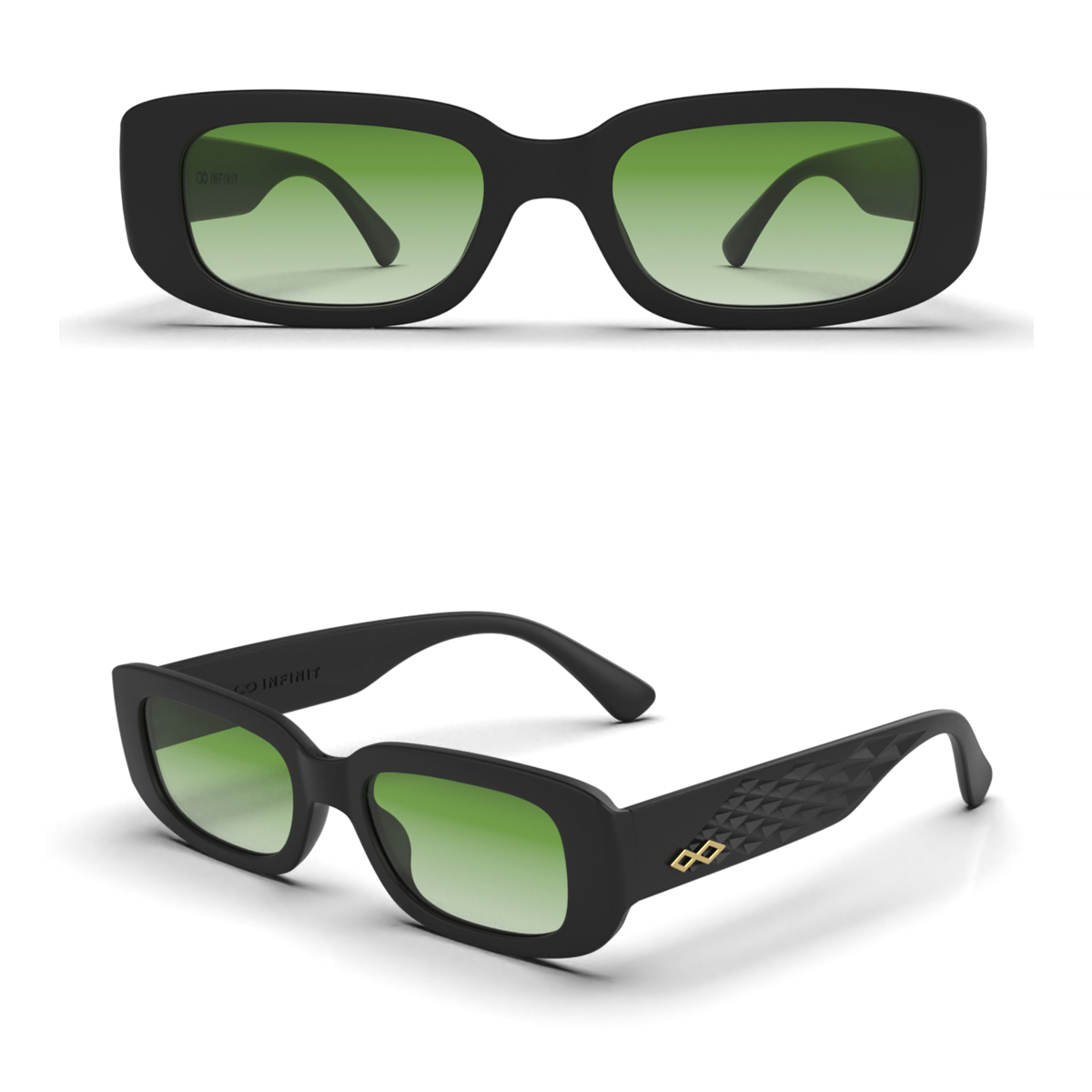 Anteojos De Sol New York 3D Negro Mate Lente Oliva Degrade Edicion Limitada