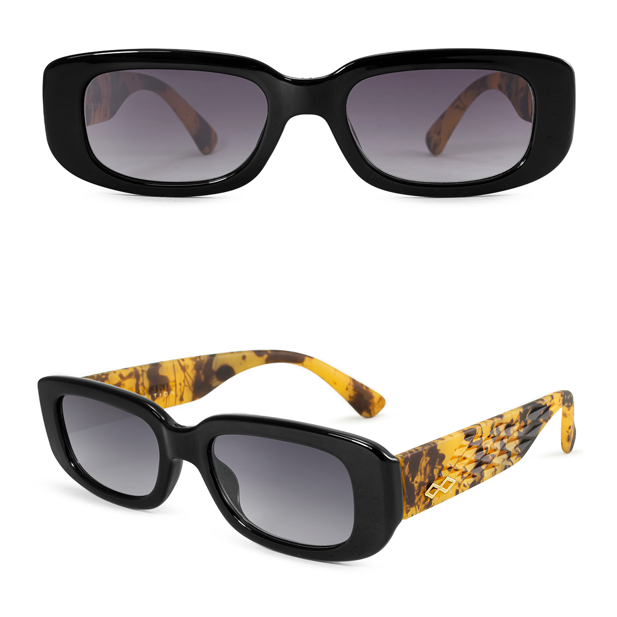Anteojos De Sol New York 3D Negro Brillo Carey Lente Gris Degrade Edicion Limitada