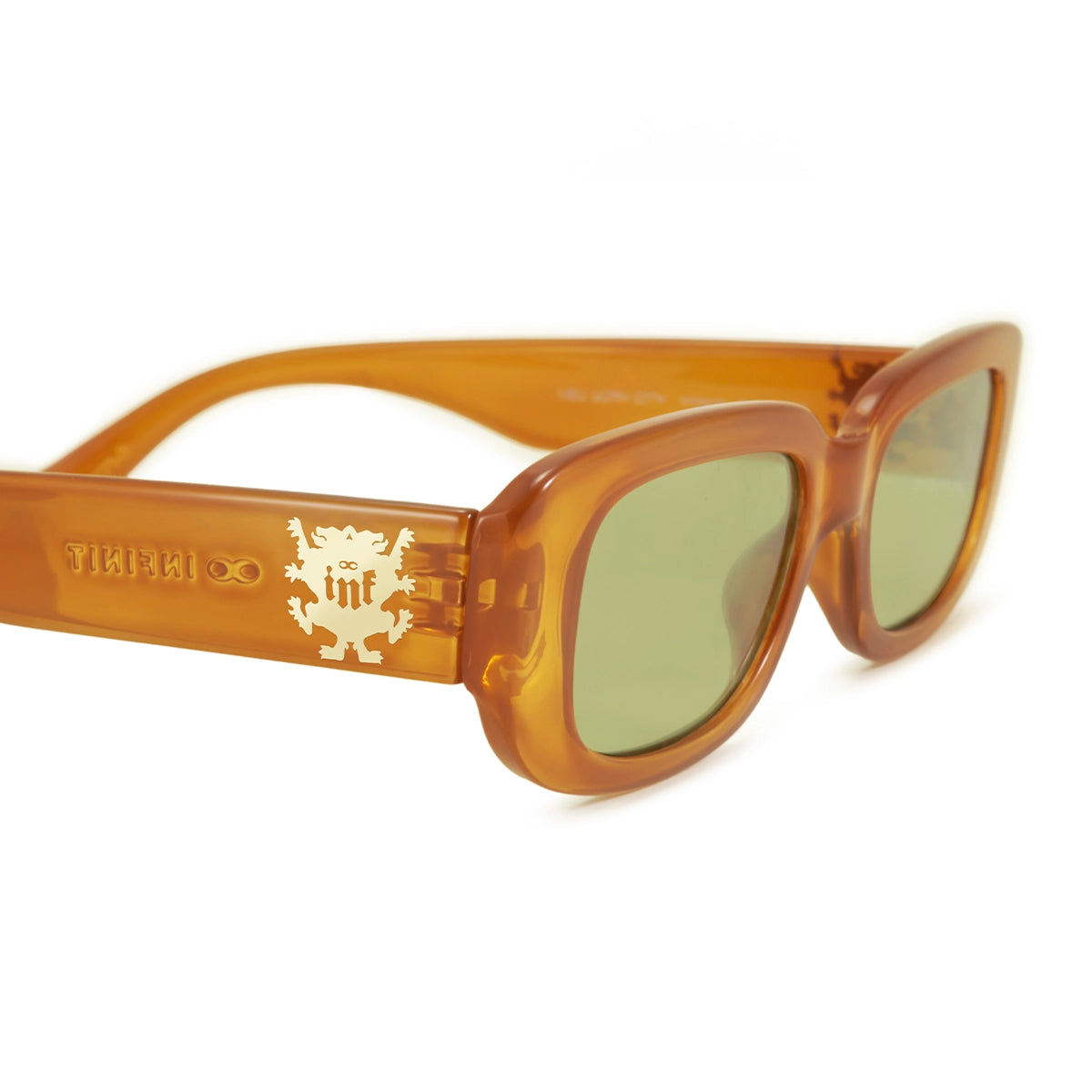 Anteojos De Sol New York Dark Honey Lente Verde Heraldico Gold Edicion Limitada