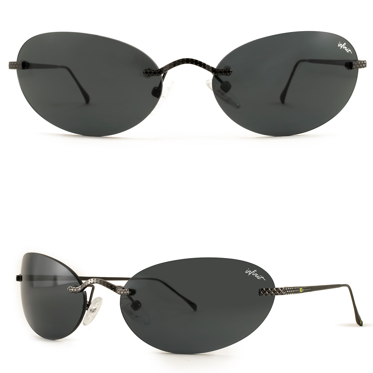 Aero Oval Gris Plomo Lente Gris