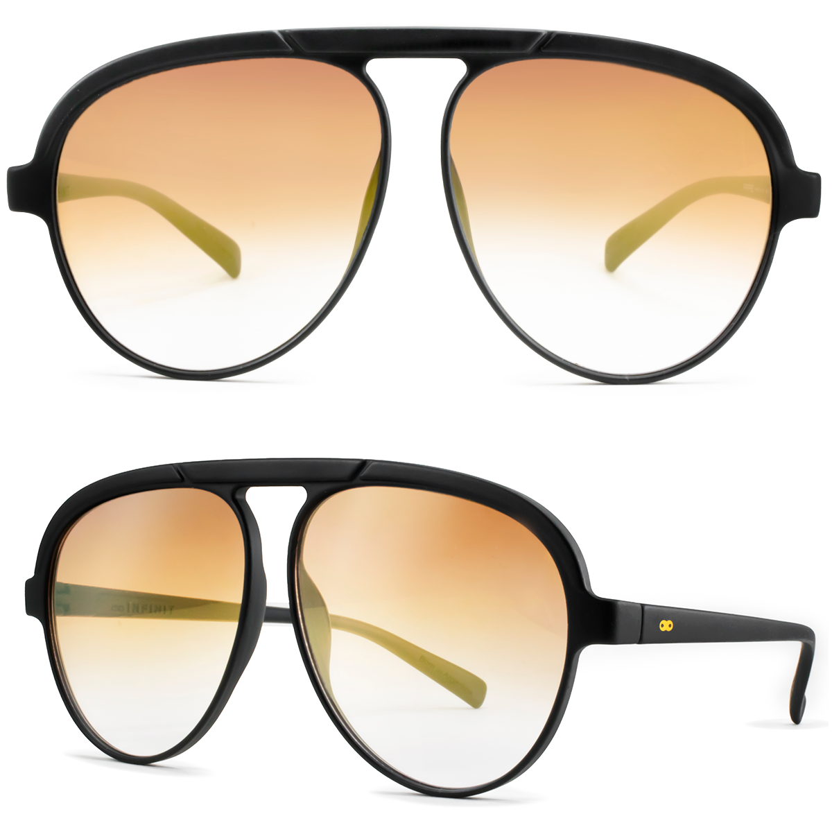 Paris Negro Mate Lente Suave Espejada Dorada Degrade