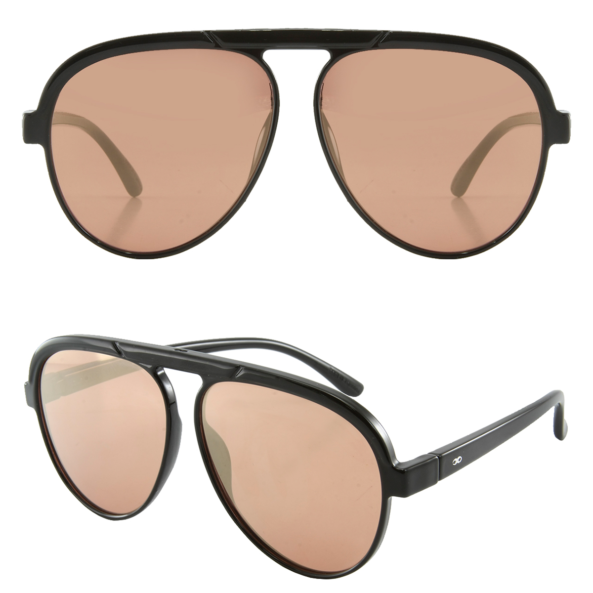 Paris Negro Brillo Lente Espejada Rosa