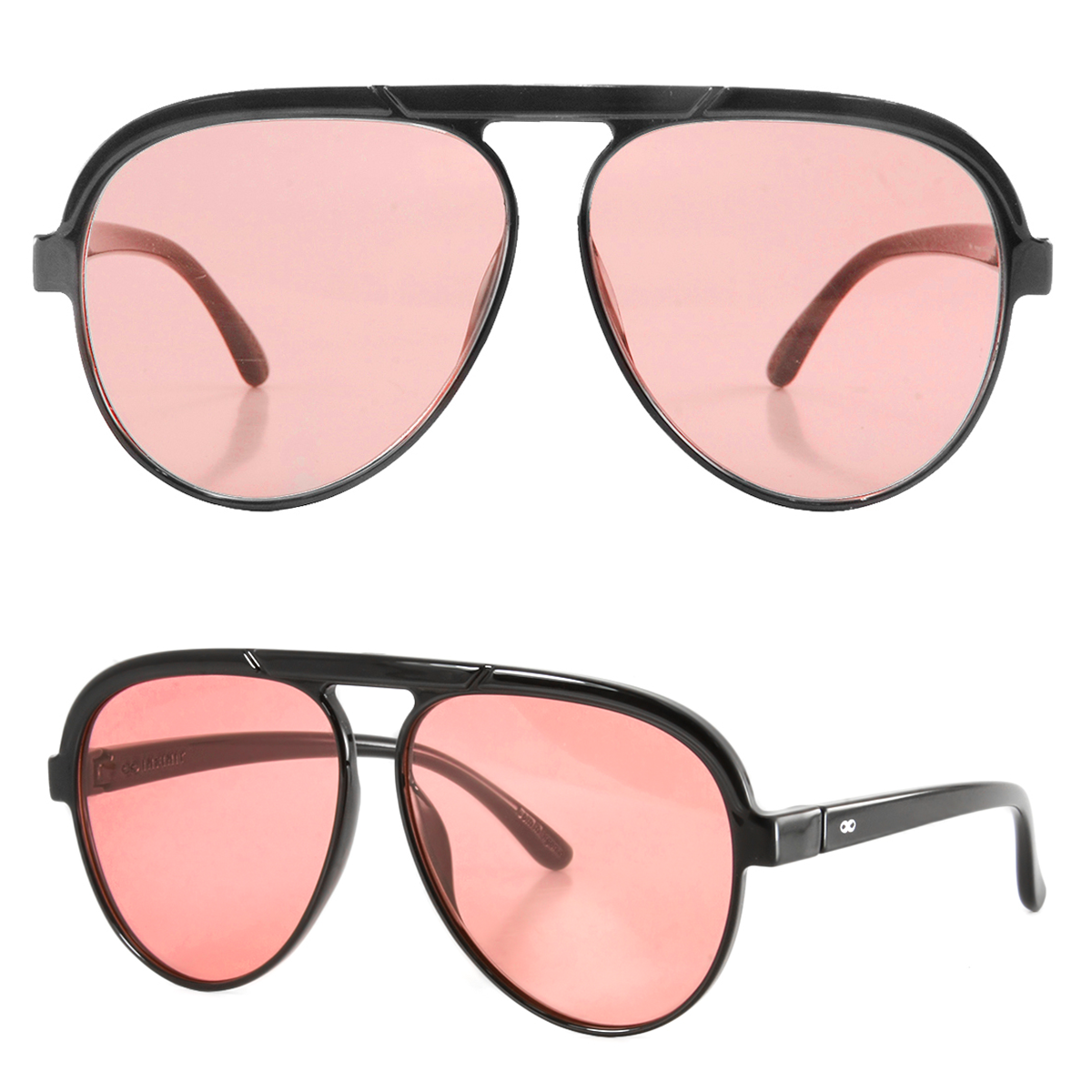 Paris Negro Brillo Lente Rosa