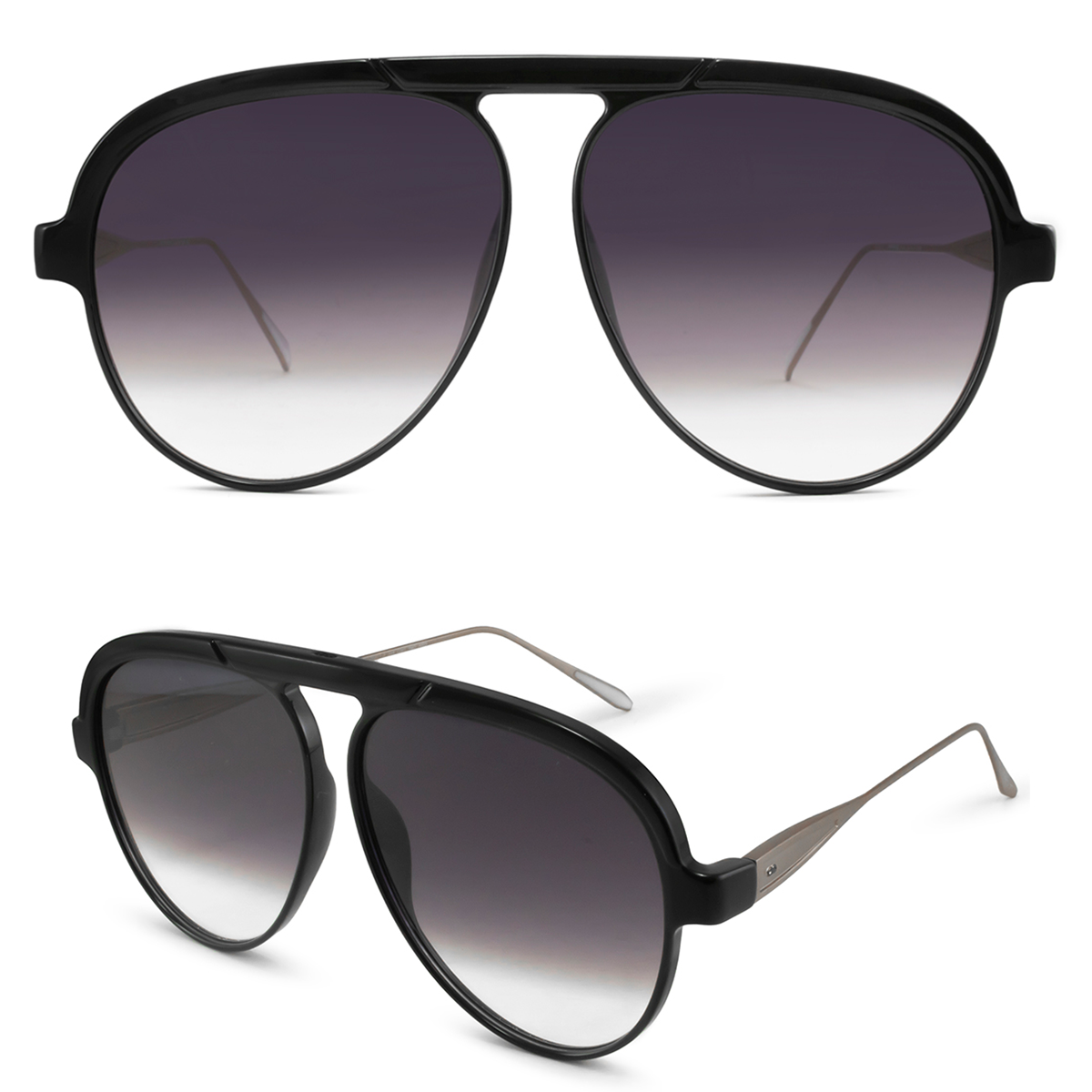 Paris Metal Negro Brillo Lente Gris Horizon