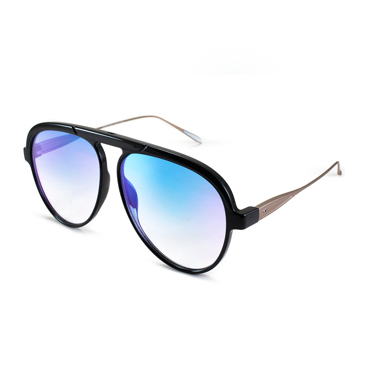 Paris Metal Negro Brillo Lente Azul Suave Espejada Degrade - imagen 3