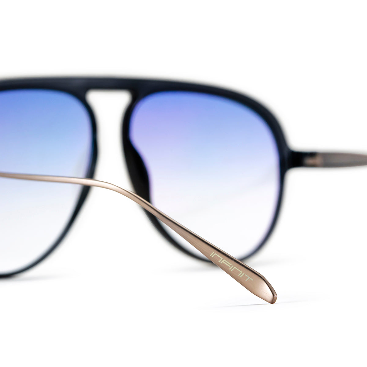 Paris Metal Negro Brillo Lente Azul Suave Espejada Degrade - imagen 4