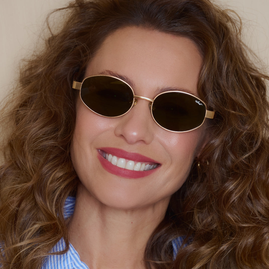 Anteojos De Sol Parma Dorado Lente Marron By Pampita