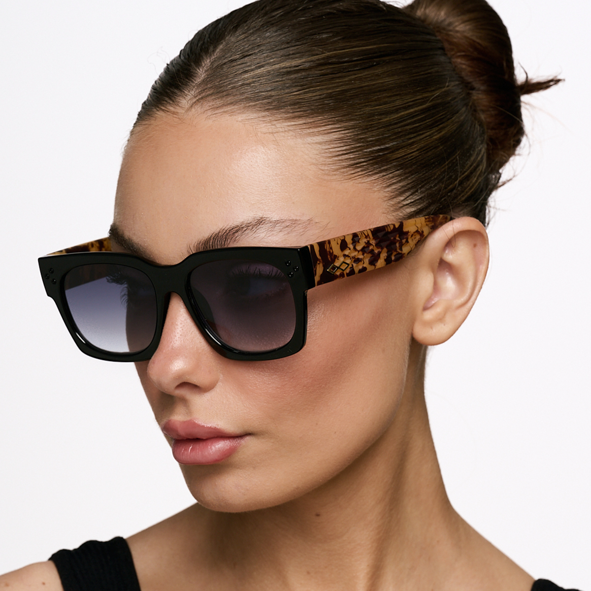 Platon 3D Negro Brillo Carey Lente Azul Degrade - imagen 2