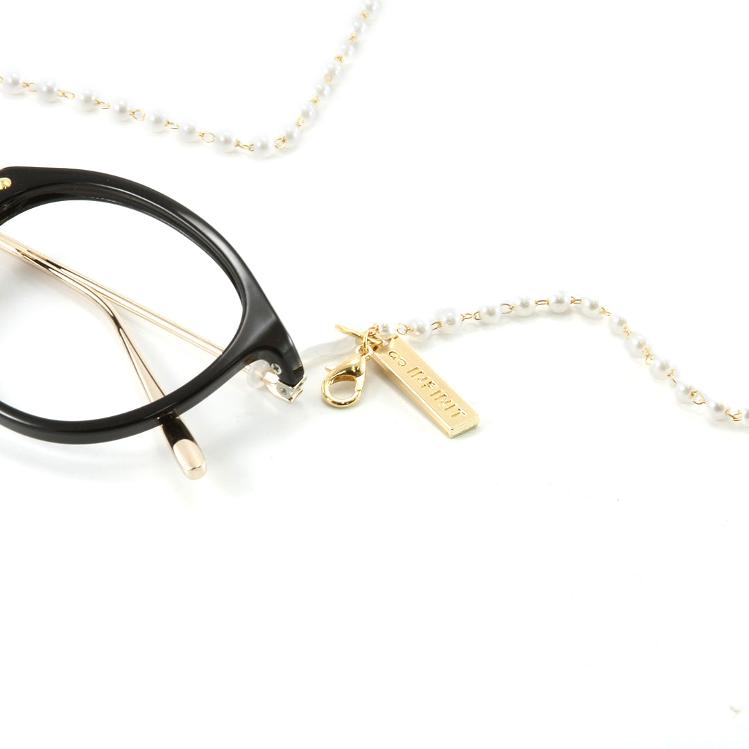 Holders Metálica Fina Dorada Con Perlas | Accesorio Infinit Eyewear