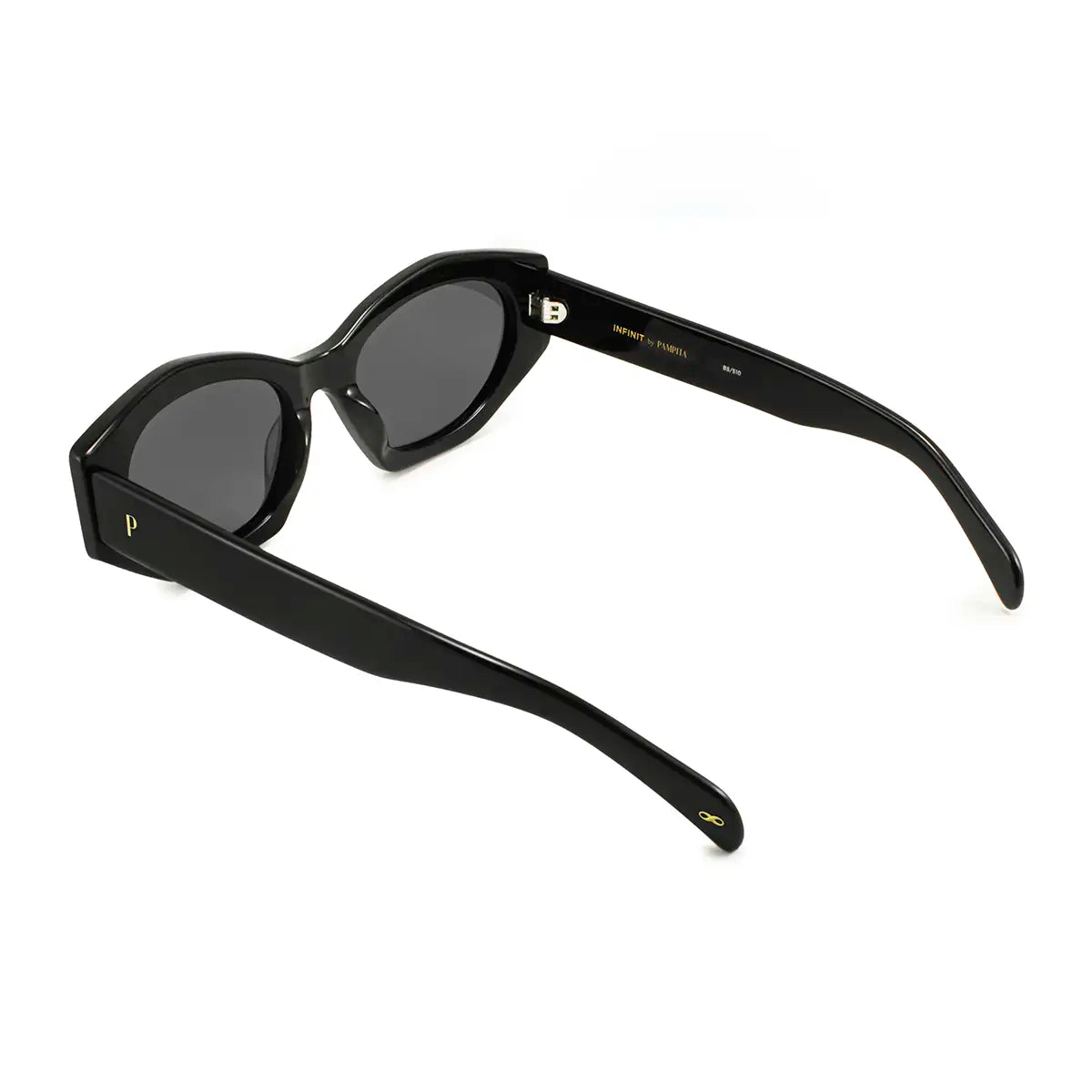 Anteojos De Sol Sainte Marie Negro Brillo Lente Gris By Pampita