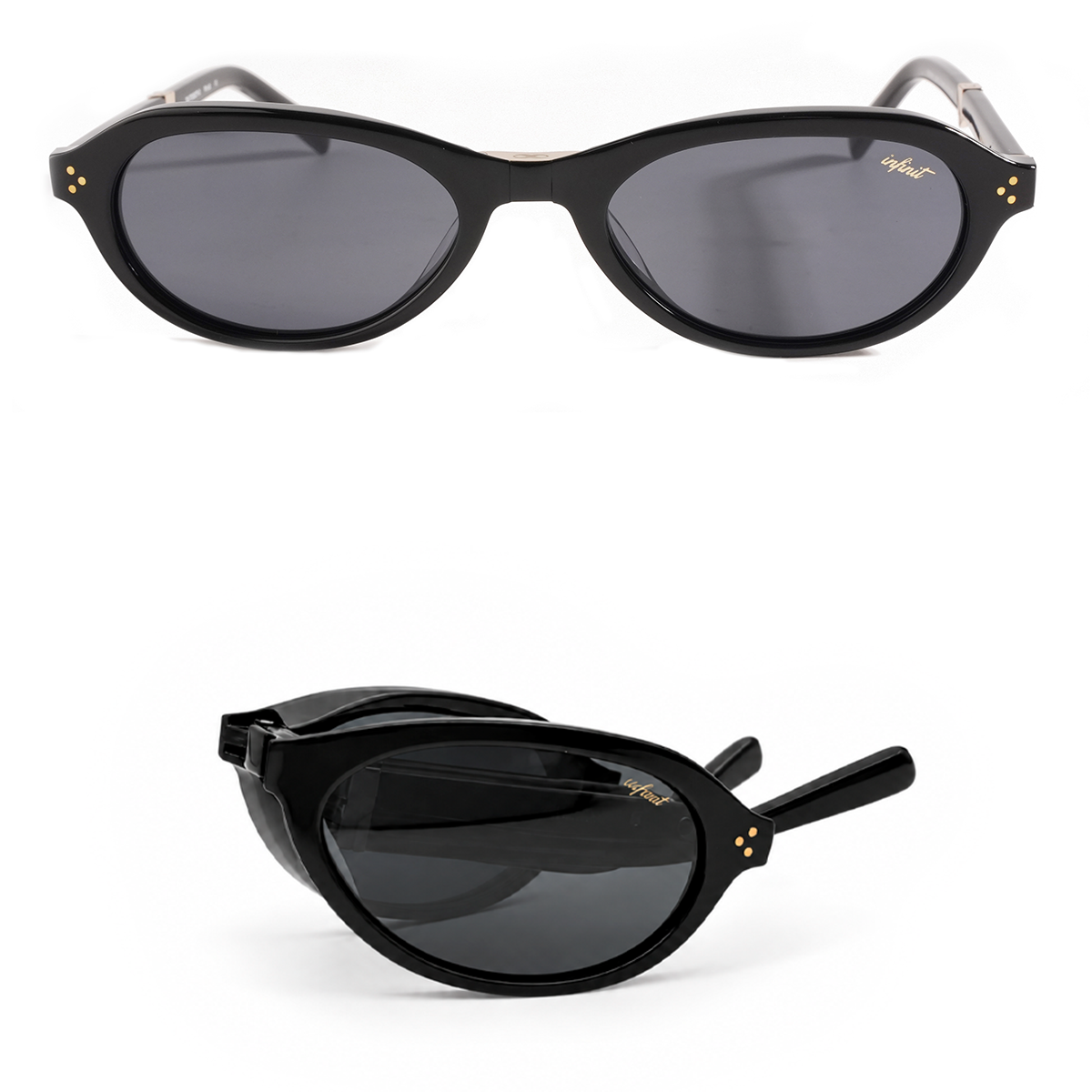 Sway Plegable Negro Brillo Lente Gris