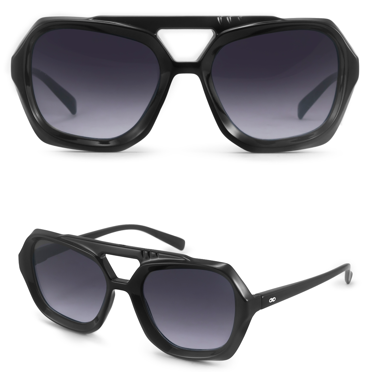 Tiger Negro Brillo Lente Gris Degrade