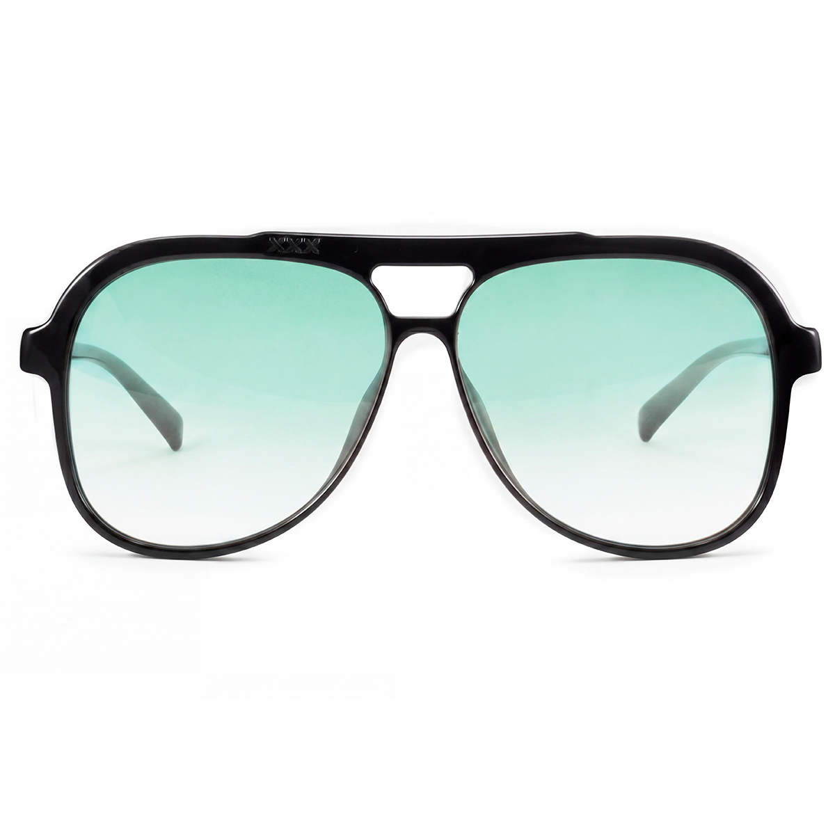 Triple Xxx Negro Brillo Lente Verde Degrade