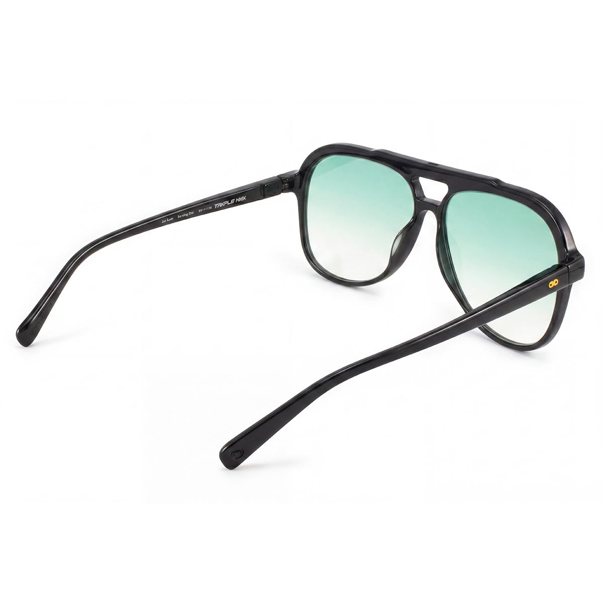 Triple Xxx Negro Brillo Lente Verde Degrade