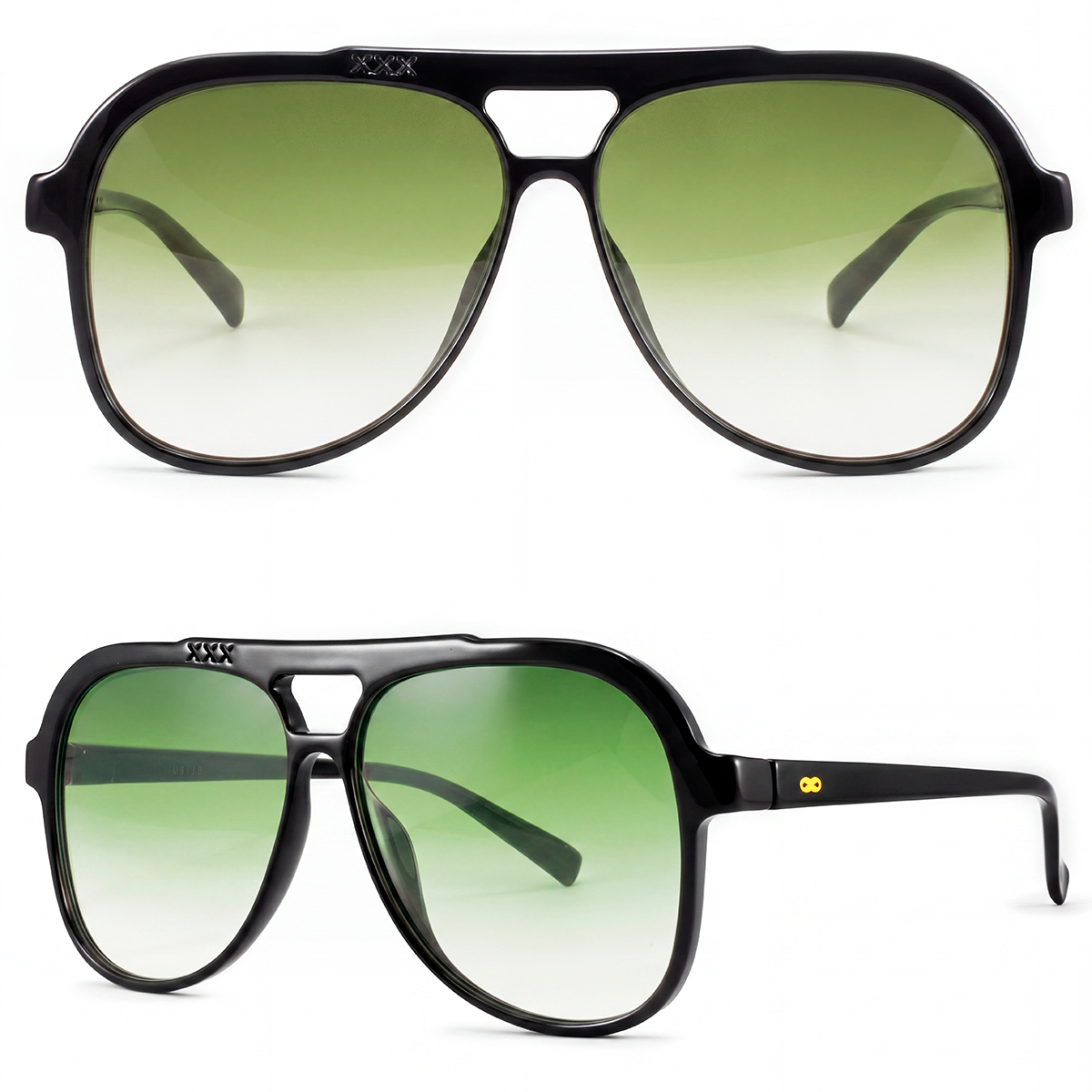Triple Xxx Negro Brillo Lente Oliva Degrade