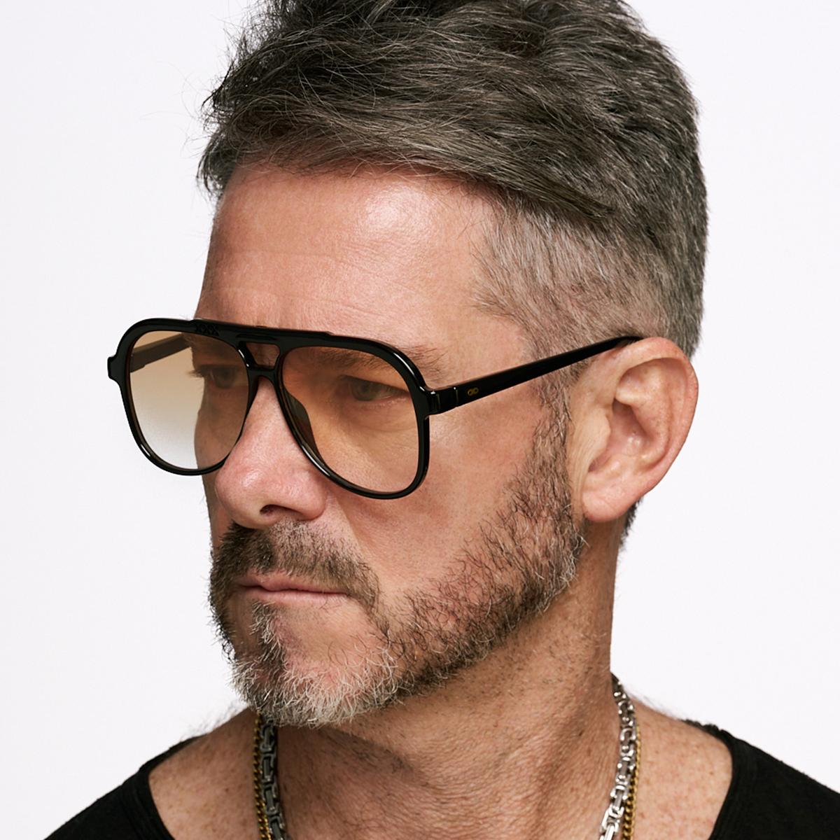 Triple Xxx Negro Brillo Lente Naranja Degrade