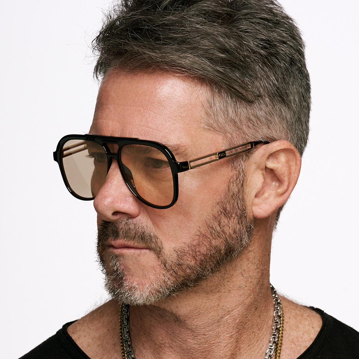 Triple Xxx Metal Doble Barra Negro Brillo Lente Tostado Edition