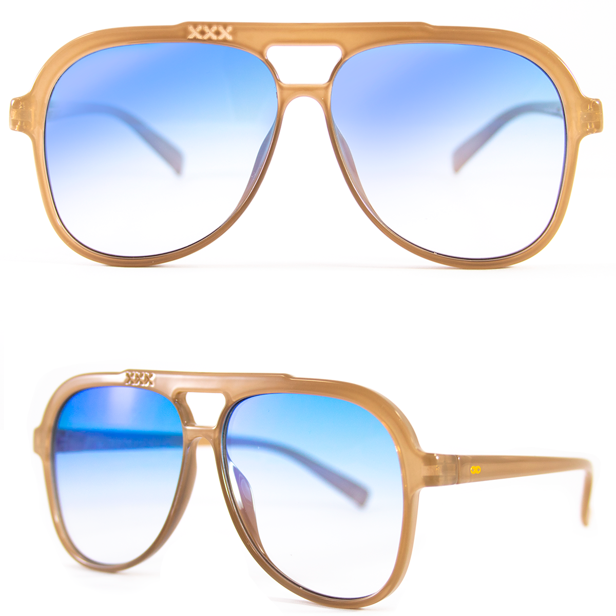 Triple Xxx Milky Brown Lente Suave Espejada Azul Degrade