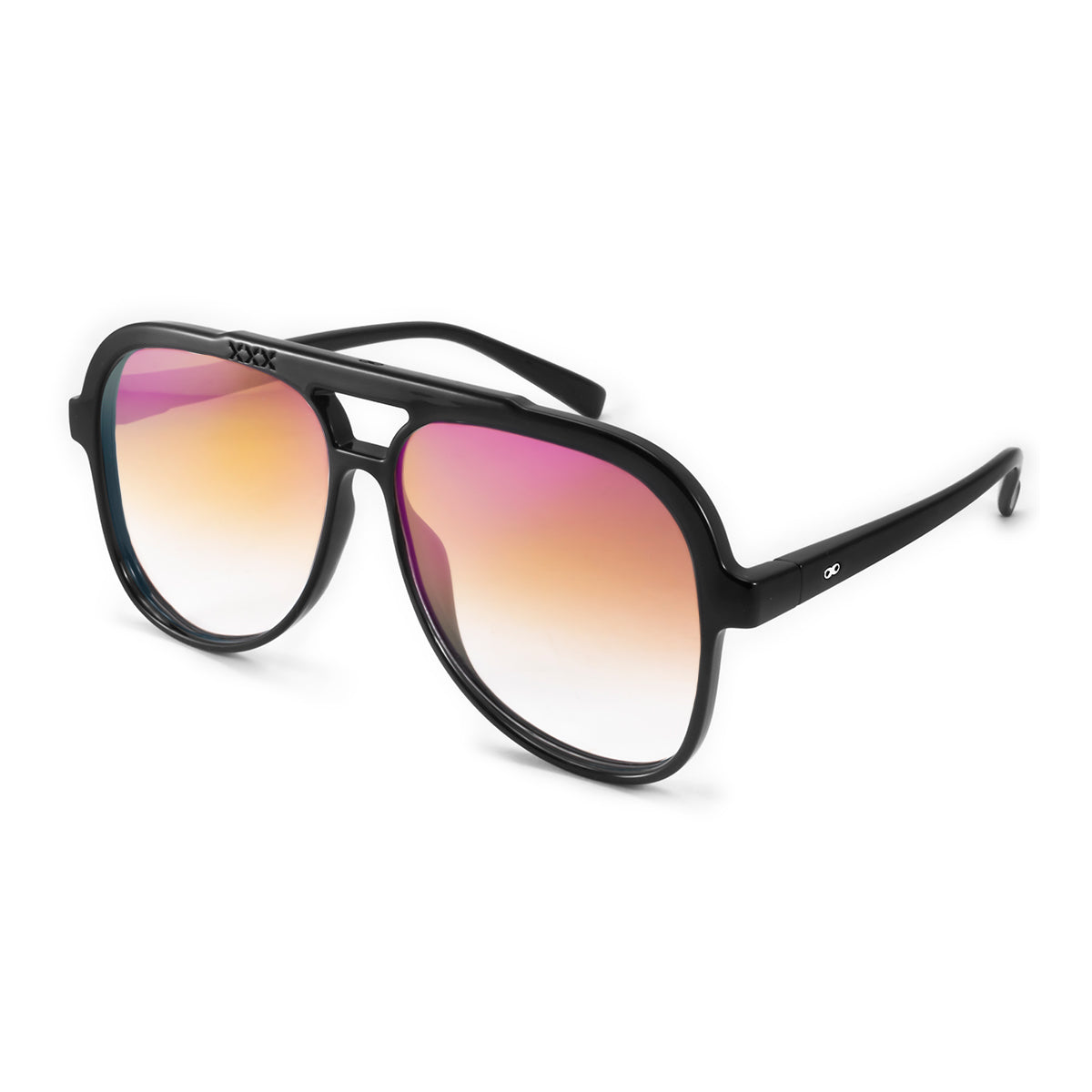Triple Xxx Negro Brillo Lente Marron Suave Espejada Rosa Degrade