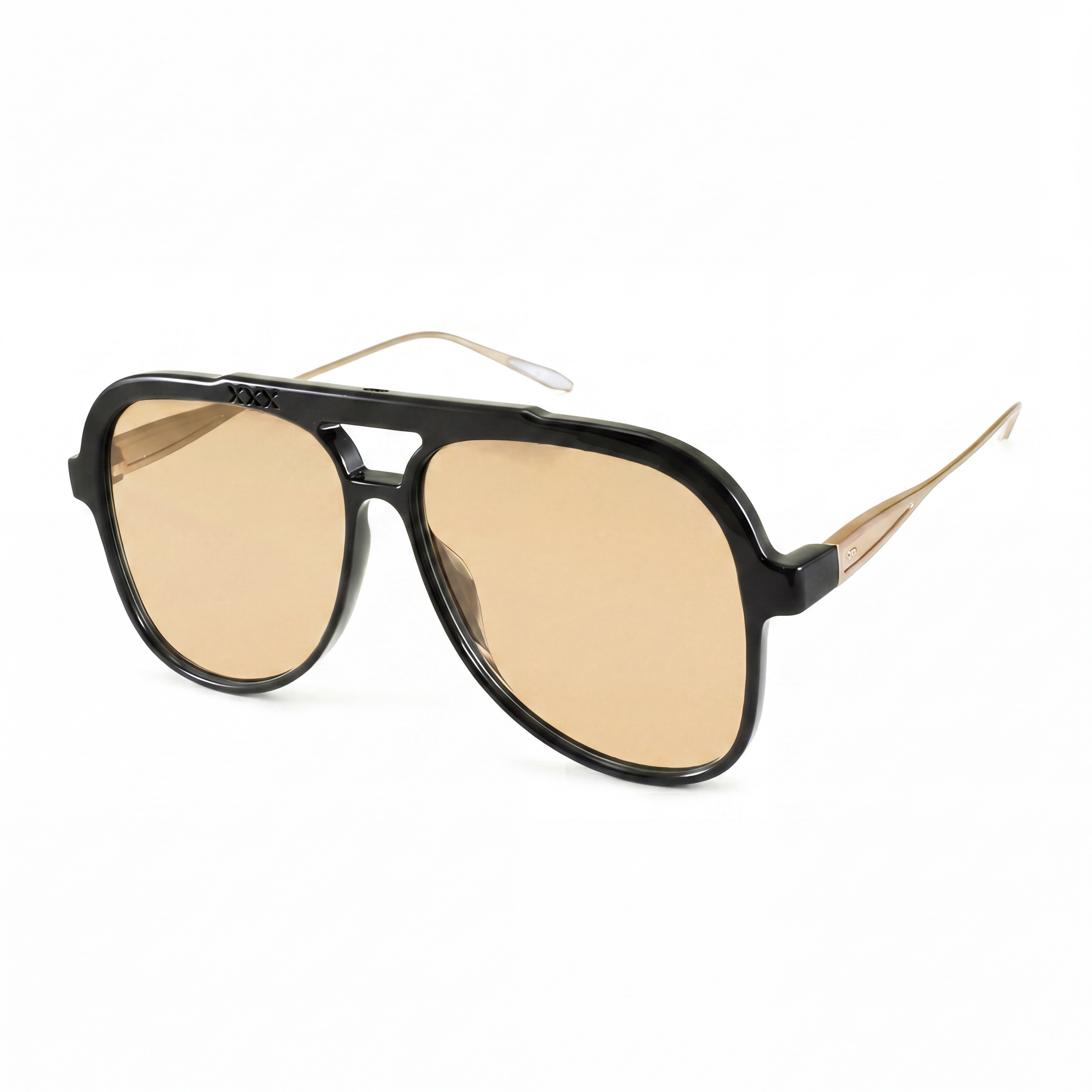 Triple Xxx Metal Negro Brillo Lente Tostado