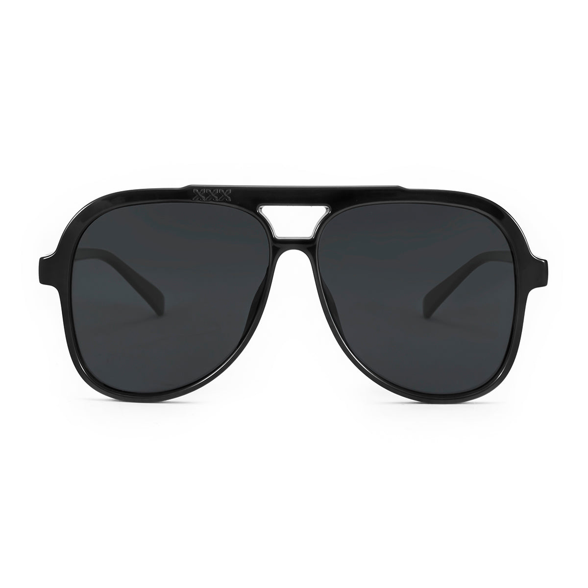 Triple Xxx Negro Brillo Lente Gris
