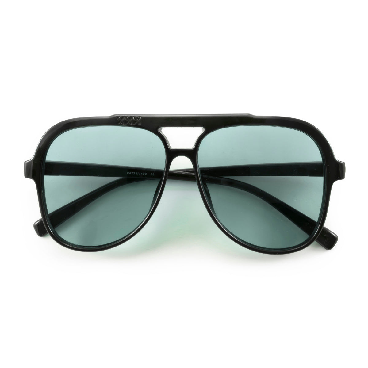 Triple Xxx Negro Brillo Lente Turquesa