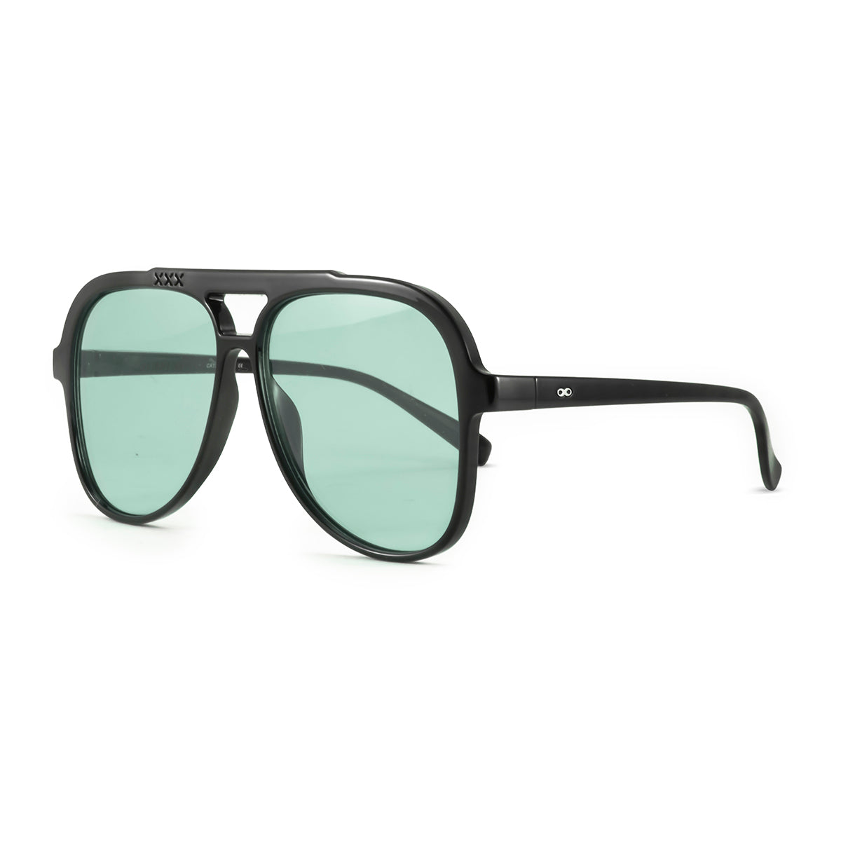 Triple Xxx Negro Brillo Lente Turquesa