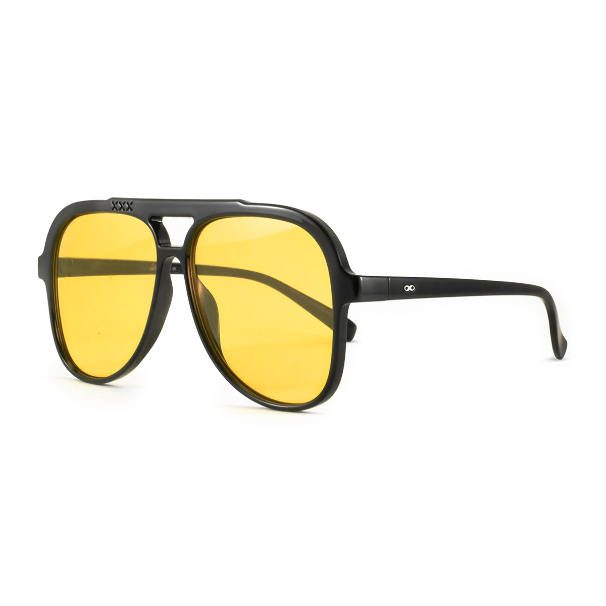 Triple Xxx Negro Brillo Lente Amarillo