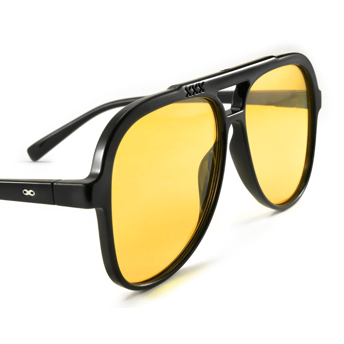 Triple Xxx Negro Brillo Lente Amarillo