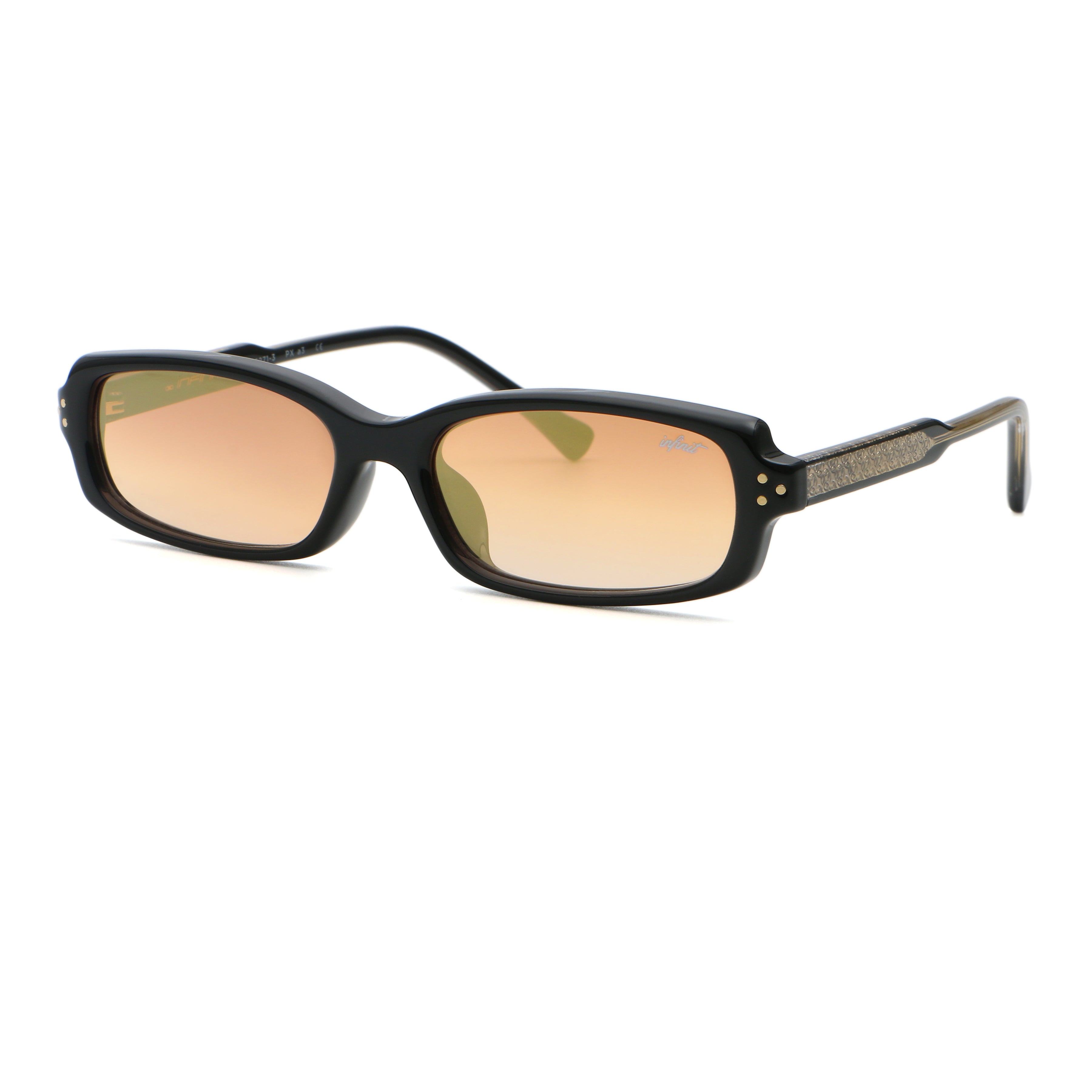 Virgil Negro Brillo Lente Suave Espejada Dorada
