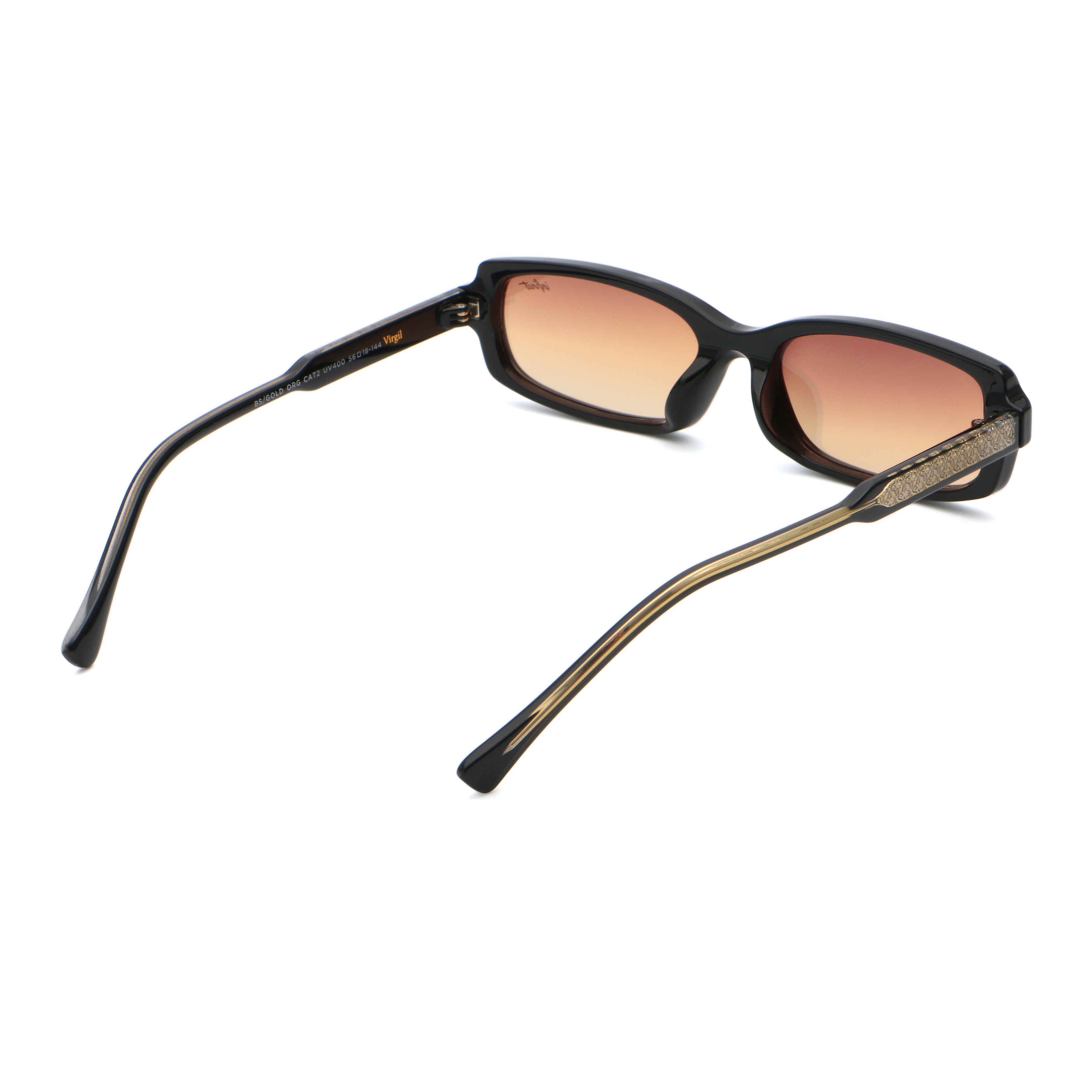 Virgil Negro Brillo Lente Suave Espejada Dorada