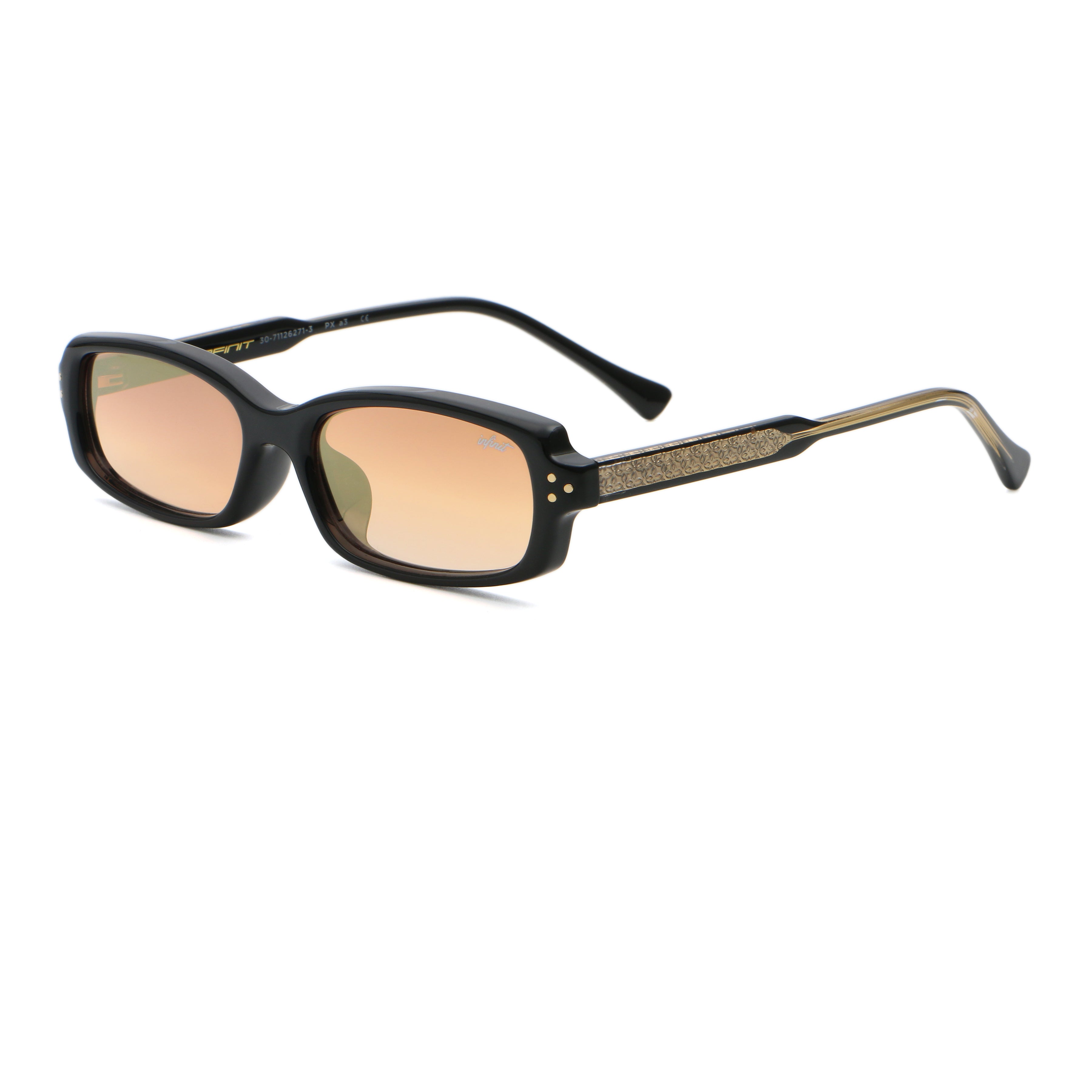 Virgil Negro Brillo Lente Suave Espejada Dorada